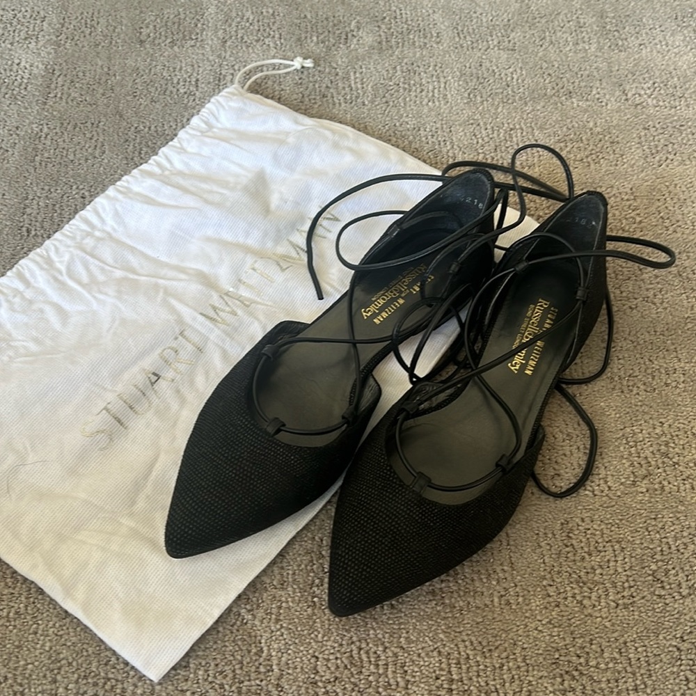 Stuart Weitzman Ballet Lace Flats 37